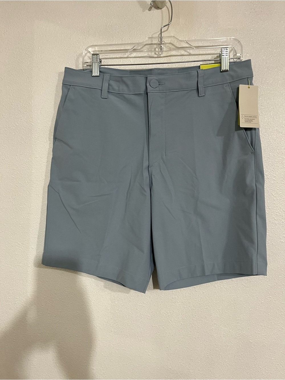 all in motion Men's Dusty Blue Flat Front Performance Shorts golf